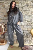 Rustic Nature Linen Blend Hippie Shake Hoodie Washed Charcoal